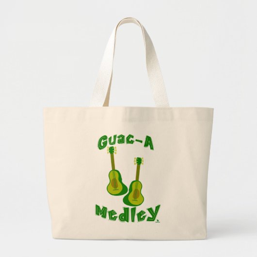Grand Tote Bag Guac Medley Guacamole Avocado Fun Guitare Art (Devant)