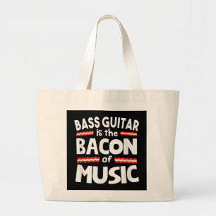 Grand Tote Bag Guitare Lover Basse Guitare Est Bacon De Musique