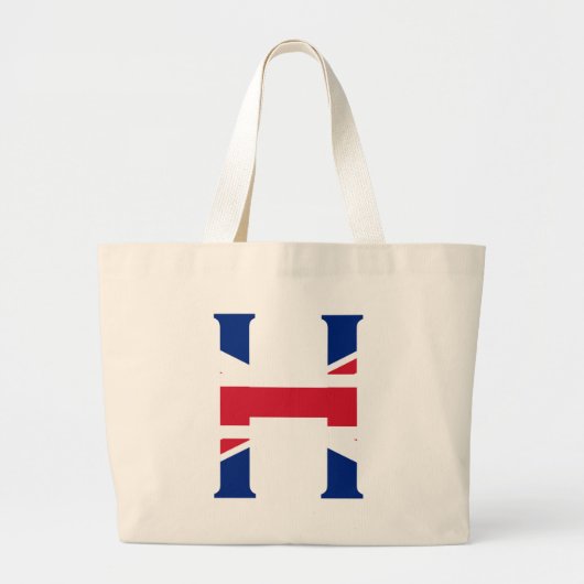 Grand Tote Bag H Monogramme superposé sur le signal Union Jack Fl (Devant)