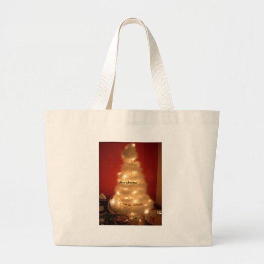 Grand Tote Bag Hakuna Matata Joyeux Noël blanc (Devant)