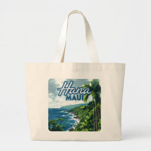 Grand Tote Bag Hana Maui Hawaii Road à Hana Beach Coast Retro