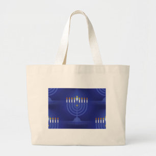 Grand Tote Bag hanoukka heureuse bleue