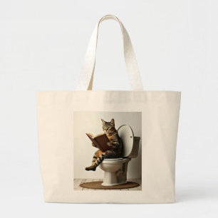 Grand Tote Bag Happy Cat : Cute Kitten Design pour Amoureux de le