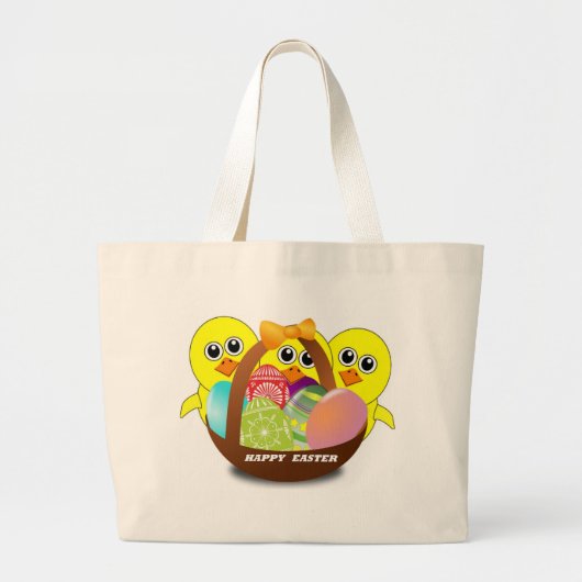 GRAND TOTE BAG "HAPPY EASTER" CHICS (Devant)