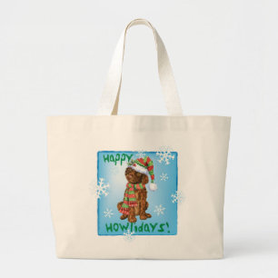Grand Tote Bag Happy Howliday Irish Water Spaniel