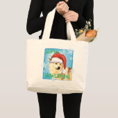 Grand Tote Bag Happy Howliday Norwegian Buhund (Devant (produit))