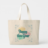 Grand Tote Bag Happy New Year Typography Celebration (Dos)