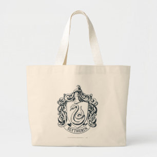 Grand Tote Bag Harry Potter Slytherin Crest - noir et blanc