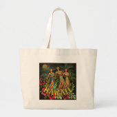 Grand Tote Bag Hawaii Aloha Palm Hula Art Design (Devant)
