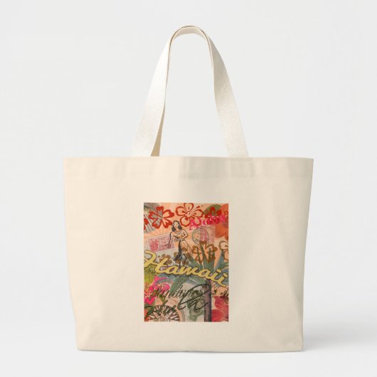 Grand Tote Bag Hawaii Hula Fleur Voyage Vintage (Devant)