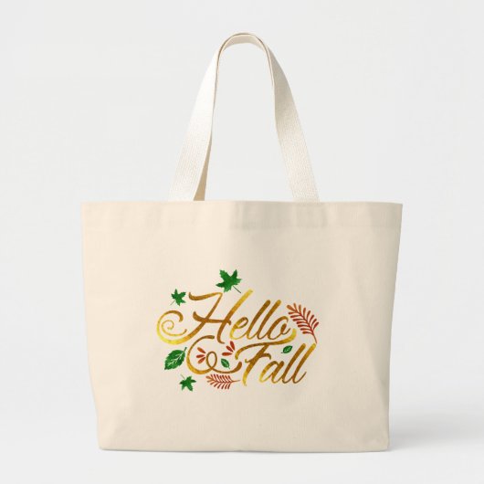 Grand Tote Bag Hello Fall Leaves (Devant)