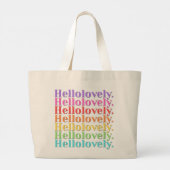 Grand Tote Bag 'Hellolovely.' À rayures rétro (Dos)