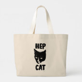 Grand Tote Bag Hep Cat Fun Tuxedo Cat Photo Slogan Art (Dos)