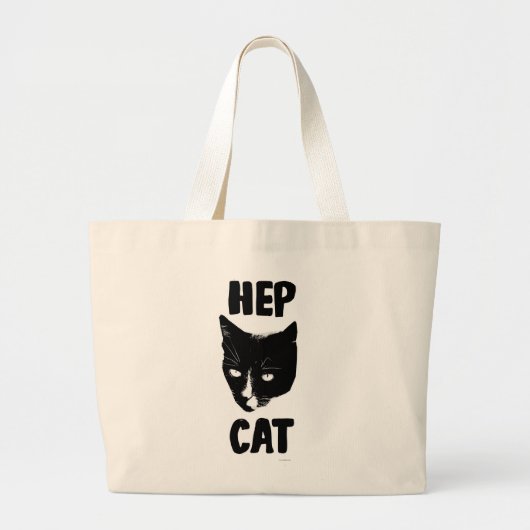 Grand Tote Bag Hep Cat Fun Tuxedo Cat Photo Slogan Art (Devant)