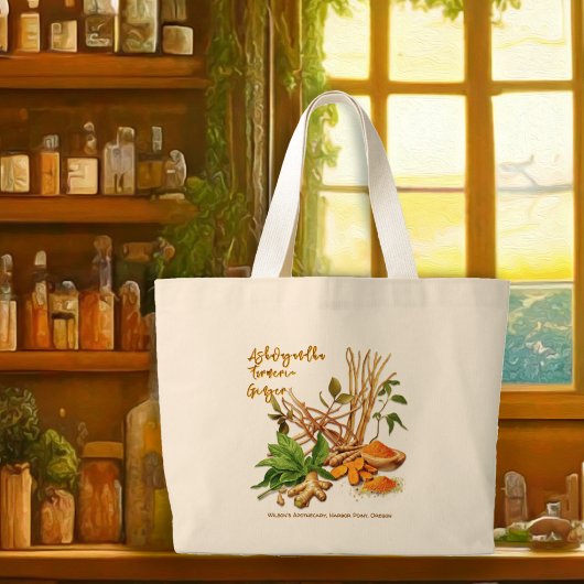 Grand Tote Bag Herbal Fourre-tout Ashwagandha Turmeric Ginger