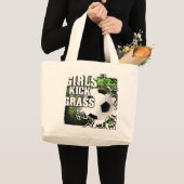 Grand Tote Bag Herbe de coup-de-pied de filles (Devant (produit))