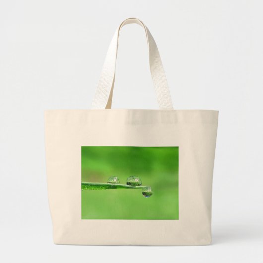 Grand Tote Bag Herbe verte avec Dew Méditation nature paisible (Devant)