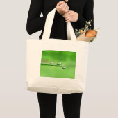 Grand Tote Bag Herbe verte avec Dew Méditation nature paisible La (Devant (produit))
