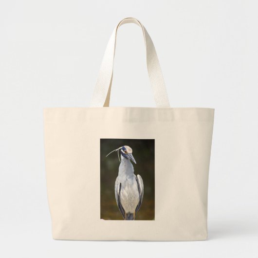 Grand Tote Bag Héron de nuit couronné par jaune (Devant)