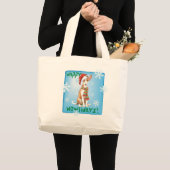 Grand Tote Bag Heureux Howliday Ibizan Hound (Devant (produit))