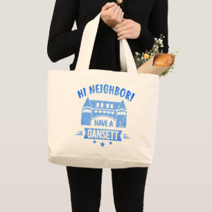 Grand Tote Bag Hi Neighbours Ont Un Cadeau Gansett Retro Style