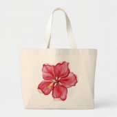 Grand Tote Bag Hibiscus & dentelle RED (Devant)