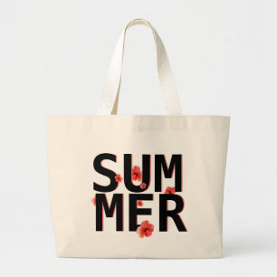 Grand Tote Bag Hibiscus d'été tropical