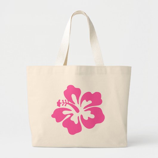 Grand Tote Bag Hibiscus rose (Devant)