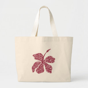 Grand Tote Bag Hibiscus Rouge Floral