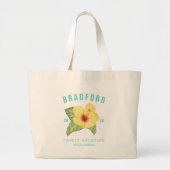 Grand Tote Bag Hibiscus tropical Fleur Famille Vacances (Devant)