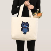 Grand Tote Bag Hibou Bleu (Devant (produit))