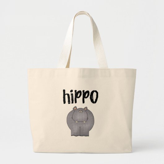Grand Tote Bag Hippopotame gris (Devant)