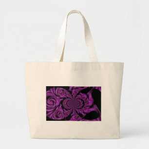 Grand Tote Bag Histoire d'amour en Rose violet spacieux