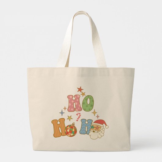 Grand Tote Bag Ho Ho Ho Super Joyeux Noël Festif (Dos)
