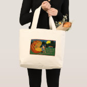 Grand Tote Bag Ho ! pour une joyeuse Halloween ! (Devant (produit))