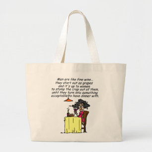 Grand Tote Bag Hommes et FIne Humour de vin