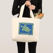 Grand Tote Bag Honu Tapa Hawaiian Beach Bag (Devant (produit))