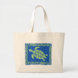 Grand Tote Bag Honu Tapa Hawaiian Beach Bag
