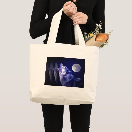 Grand Tote Bag Howling Wolf (Devant (produit))