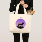 Grand Tote Bag Howling Wolf at Sunset - Art faunique original (Devant (produit))