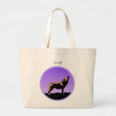 Grand Tote Bag Howling Wolf at Sunset - Art faunique original (Devant)