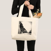 Grand Tote Bag Howling Wolf in Snow (Devant (produit))