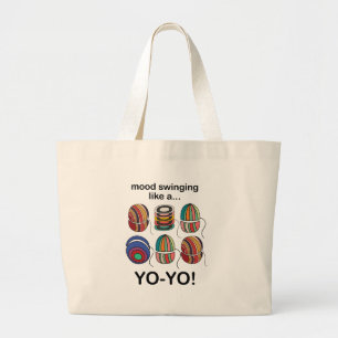 Grand Tote Bag Humeur Yoyo Changements Comme Un Yoyo Drôle