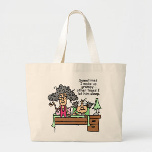 Grand Tote Bag Humoristique, laissez grumeux dormir