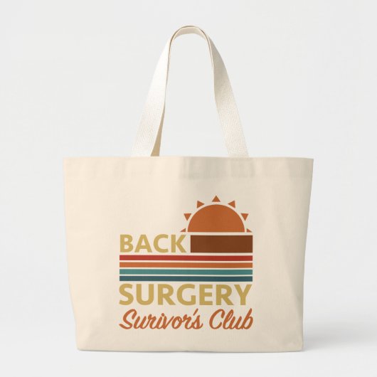 Grand Tote Bag Humour de récupération de chirurgie de retour (Devant)