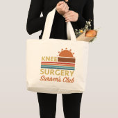 Grand Tote Bag Humour de récupération de chirurgie du genou (Devant (produit))