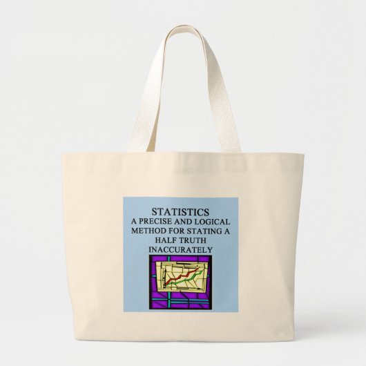 Grand Tote Bag Humour de statisticien de STATISTIQUES (Devant)