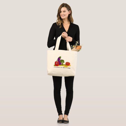 Grand Tote Bag Humour de tomate (Devant (modèle))