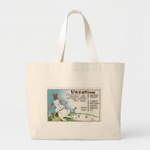 Grand Tote Bag Humour de vacances vintage Rabbit