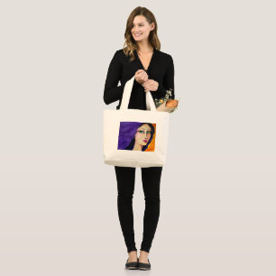 Grand Tote Bag HWJ Purple Hair Woman Fourre-tout